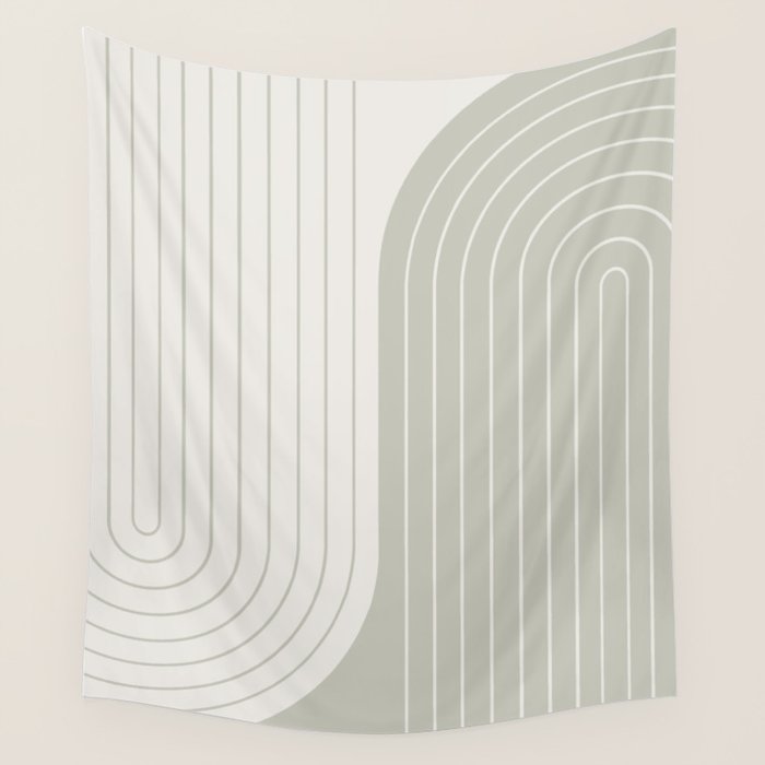 Two Tone Line Curvature LXIII Wall Tapestry Gallery Image 1