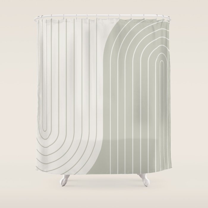 Two Tone Line Curvature LXIII Shower Curtain Gallery Image 1