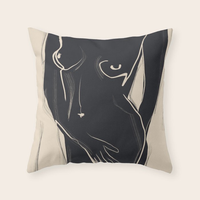 Abstract Art Nude 5 Throw Pillow Gallery Image 6