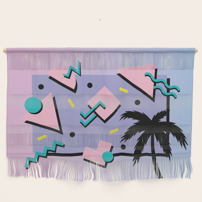 Memphis Pattern 25 - Miami Vice / 80s Retro / Palm Tree Wall Hanging Gallery Image 1