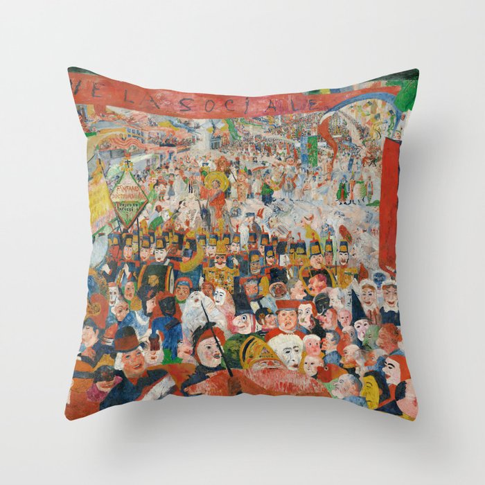 Christ's Entry into Brussels by James Ensor, 1889 Throw Pillow Gallery Image 6