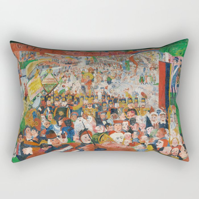 Christ's Entry into Brussels by James Ensor, 1889 Rectangular Pillow Gallery Image 1