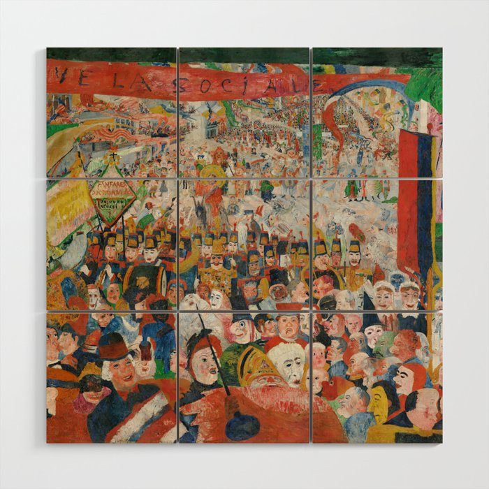 Christ's Entry into Brussels by James Ensor, 1889 Wood Wall Art Gallery Image 1