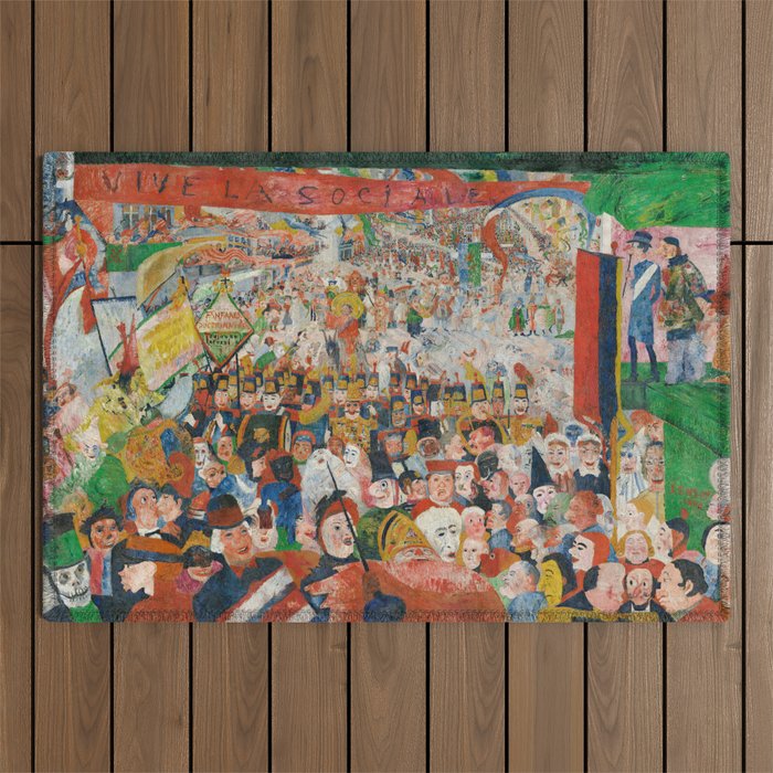 Christ's Entry into Brussels by James Ensor, 1889 Outdoor Rug Gallery Image 1
