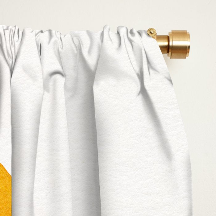 Mountain Range Silhouette - Blue & Yellow Window Curtain Gallery Image 2