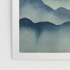 Mountain Range Silhouette - Blue & Yellow Poster Gallery Image 3
