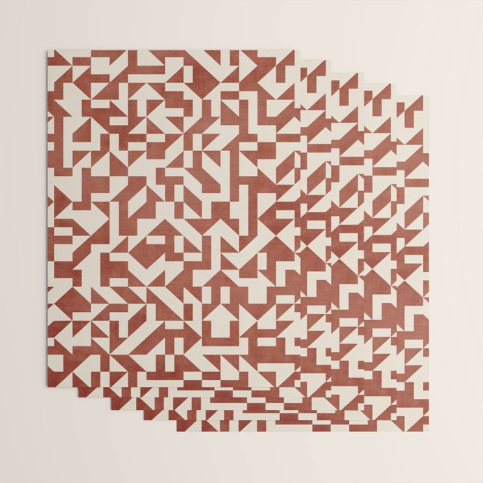 Dark Terracotta Geometric Modern Minimalist Artwork Wrapping Paper Gallery Image 3