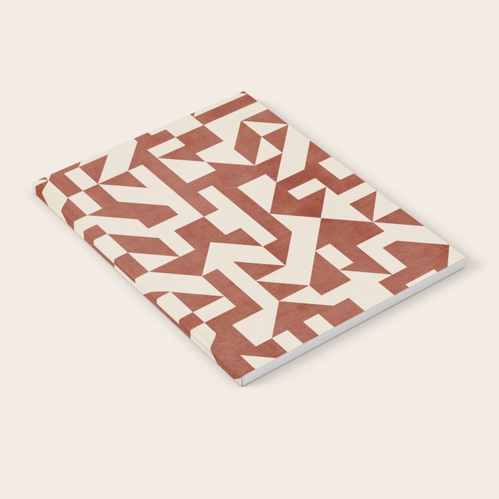 Dark Terracotta Geometric Modern Minimalist Artwork Notebook Gallery Image 1