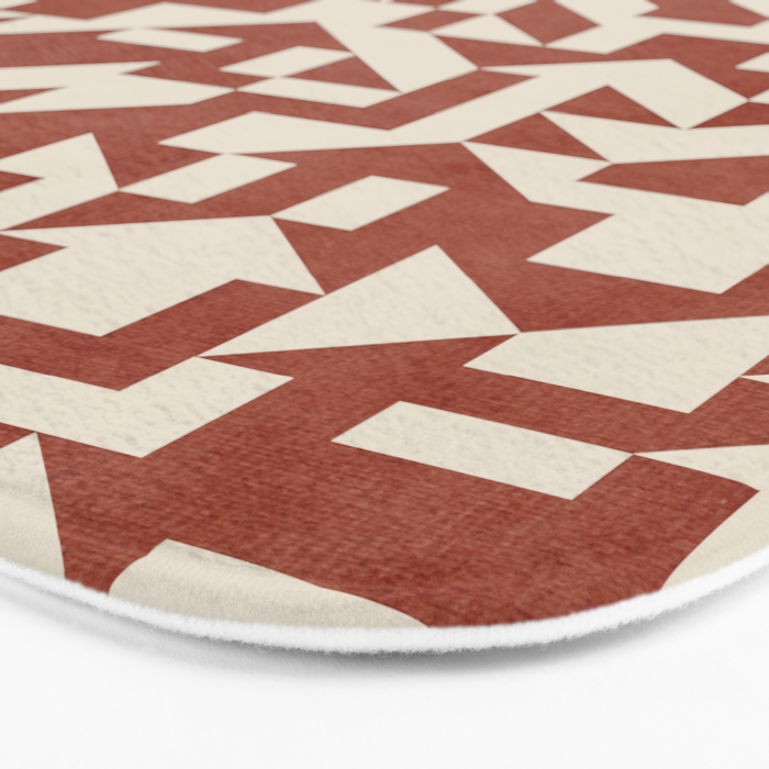 Dark Terracotta Geometric Modern Minimalist Artwork Bath Mat Gallery Image 3