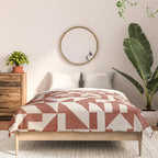 Dark Terracotta Geometric Modern Minimalist Artwork Comforter Gallery Image 3