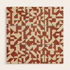 Dark Terracotta Geometric Modern Minimalist Artwork Wood Wall Art Gallery Image 1