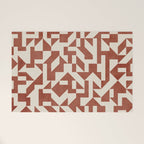 Dark Terracotta Geometric Modern Minimalist Artwork Welcome Mat Gallery Image 1