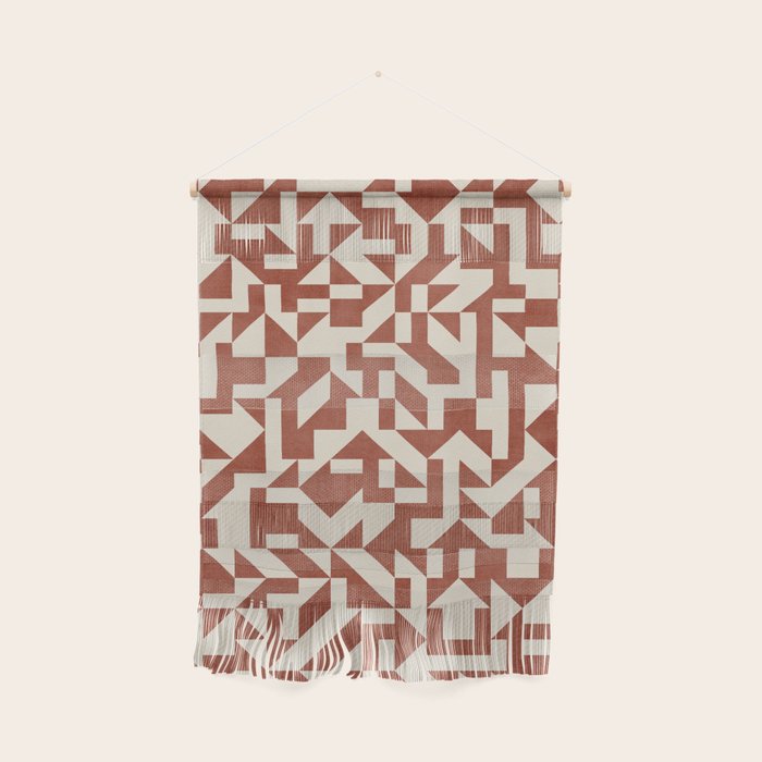 Dark Terracotta Geometric Modern Minimalist Artwork Wall Hanging Gallery Image 1