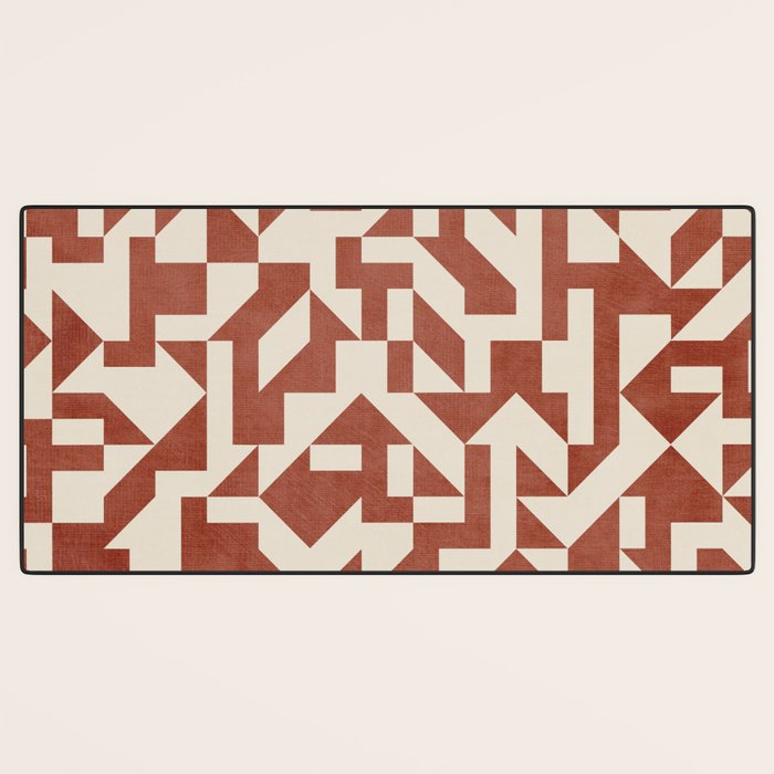 Dark Terracotta Geometric Modern Minimalist Artwork Desk Mat Gallery Image 3