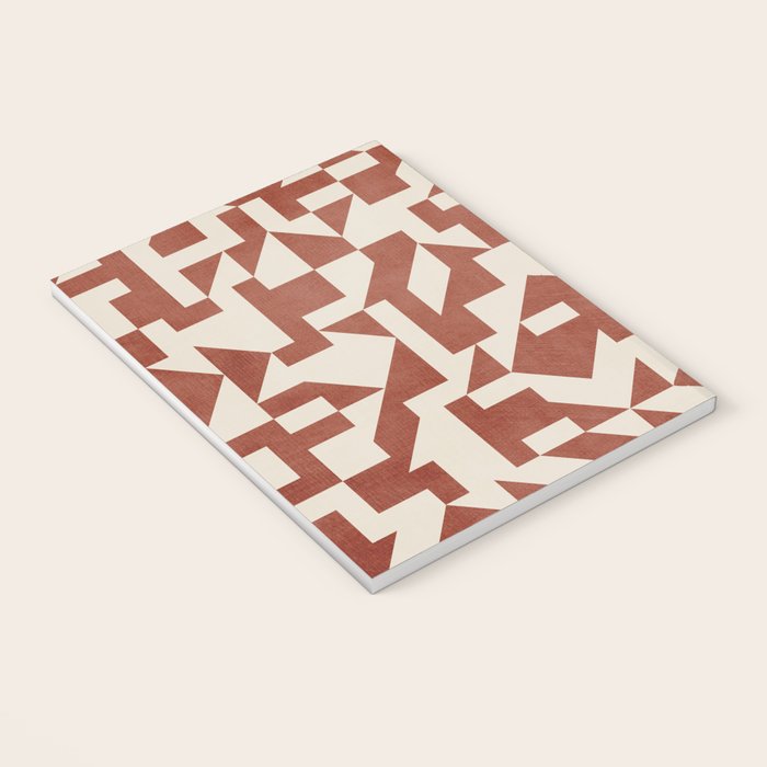 Dark Terracotta Geometric Modern Minimalist Artwork Notebook Gallery Image 3