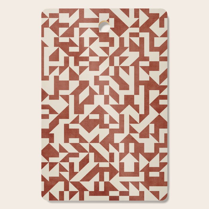 Dark Terracotta Geometric Modern Minimalist Artwork Cutting Board Gallery Image 1