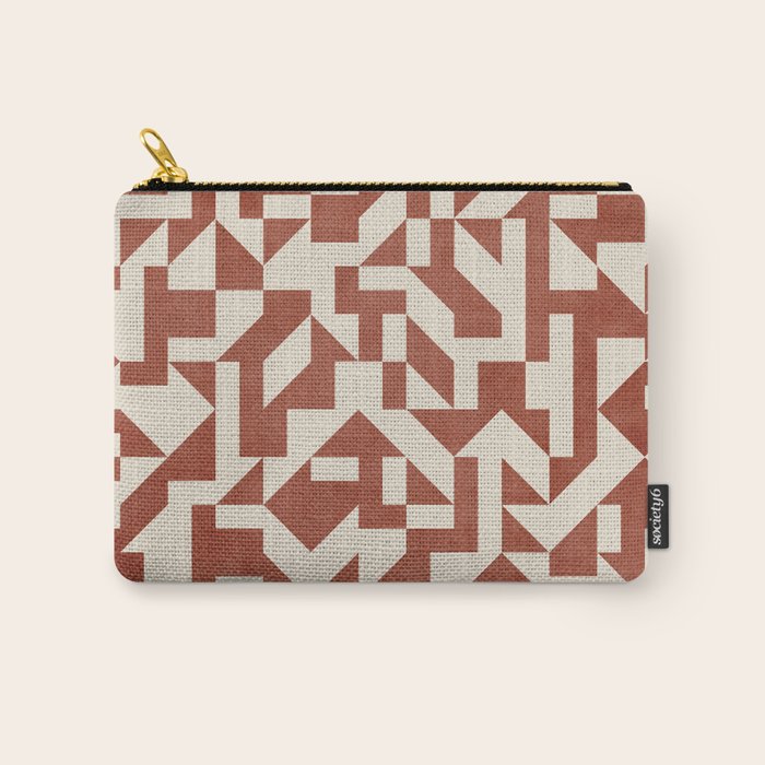 Dark Terracotta Geometric Modern Minimalist Artwork Carry All Pouch Gallery Image 1