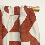 Dark Terracotta Geometric Modern Minimalist Artwork Window Curtain Gallery Image 2