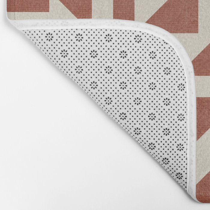 Dark Terracotta Geometric Modern Minimalist Artwork Bath Mat Gallery Image 2