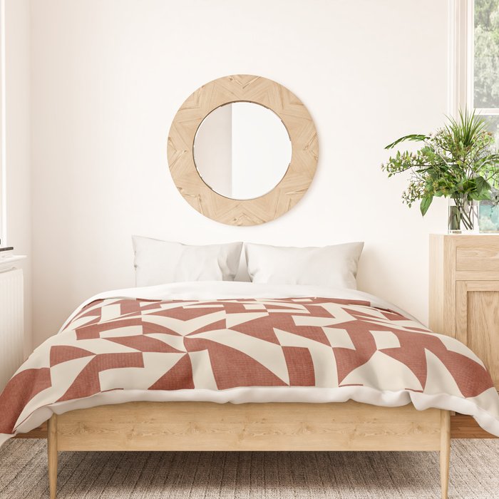 Dark Terracotta Geometric Modern Minimalist Artwork Duvet Cover Gallery Image 3