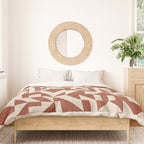 Dark Terracotta Geometric Modern Minimalist Artwork Duvet Cover Gallery Image 3
