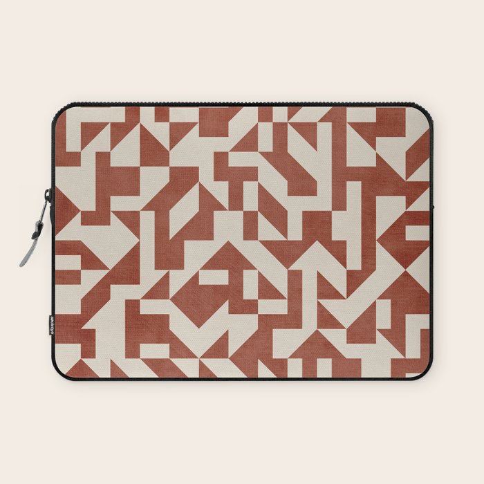 Dark Terracotta Geometric Modern Minimalist Artwork Laptop Sleeve Gallery Image 1