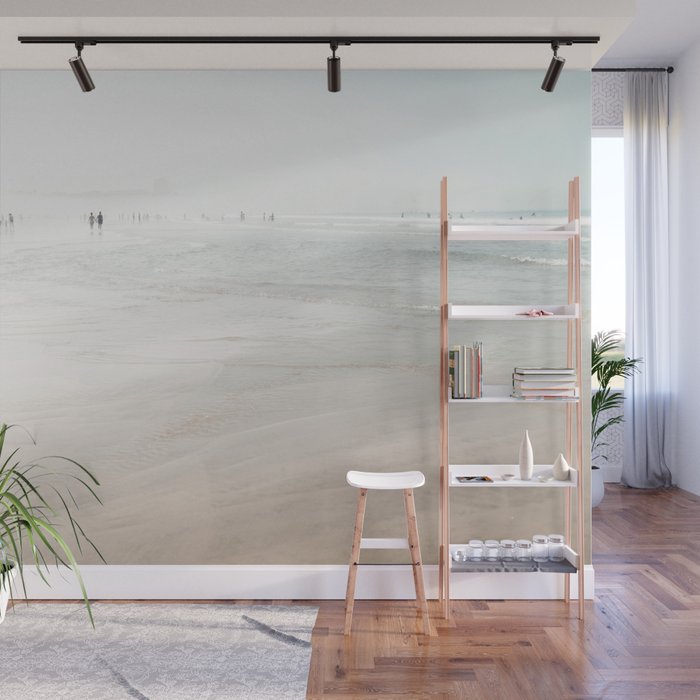 At The Beach (six) - minimal beach series - ocean sea photography by Ingrid Beddoes Wall Mural Gallery Image 1