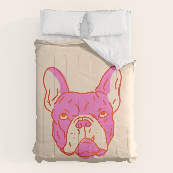 Hot Pink Bulldog Comforter Gallery Image 1