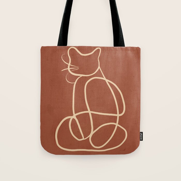 Abstract Line Art Cat 7 Tote Bag Gallery Image 1
