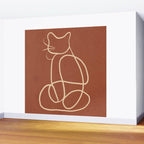 Abstract Line Art Cat 7 Wall Mural Gallery Image 2