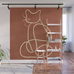 Abstract Line Art Cat 7 Wall Mural Gallery Image 1
