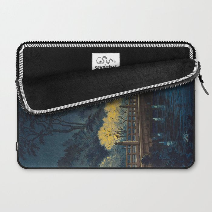 Tsuchiya Koitsu Vintage Japanese Woodblock Print Spring Blossom At Night t Laptop Sleeve Gallery Image 2