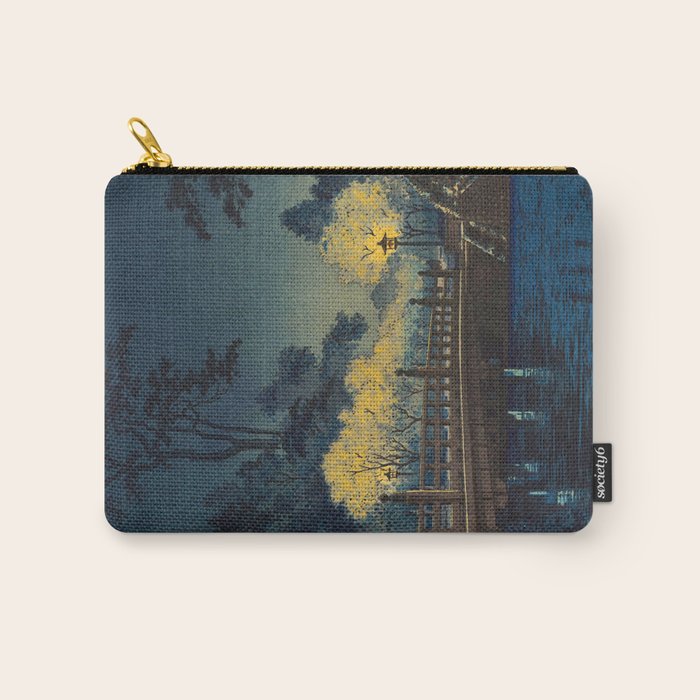 Tsuchiya Koitsu Vintage Japanese Woodblock Print Spring Blossom At Night t Carry All Pouch Gallery Image 1