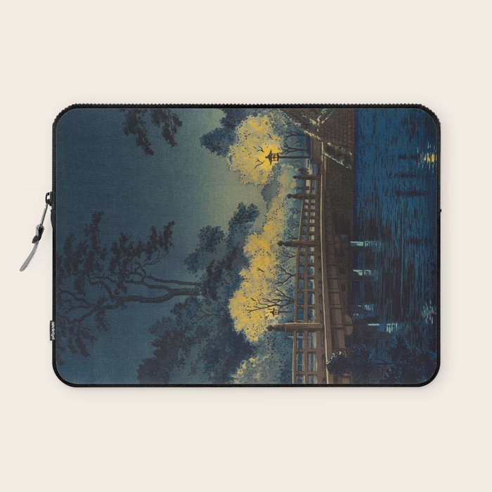 Tsuchiya Koitsu Vintage Japanese Woodblock Print Spring Blossom At Night t Laptop Sleeve Gallery Image 1