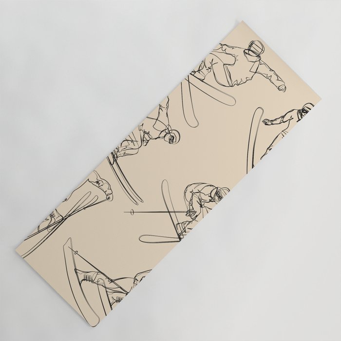 Minimal Skiers Line Art 2 Yoga Mat Gallery Image 1