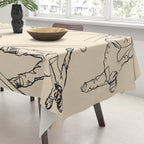 Minimal Skiers Line Art 2 Tablecloth Gallery Image 3