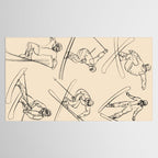 Minimal Skiers Line Art 2 Tablecloth Gallery Image 2