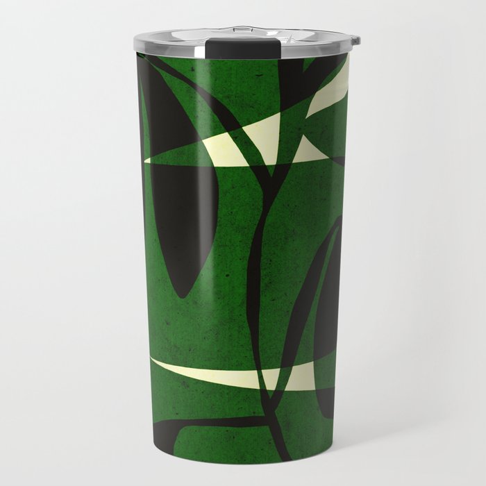 Abstract botanical-green shape  Travel Mug Gallery Image 1