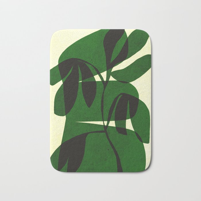 Abstract botanical-green shape  Bath Mat Gallery Image 1