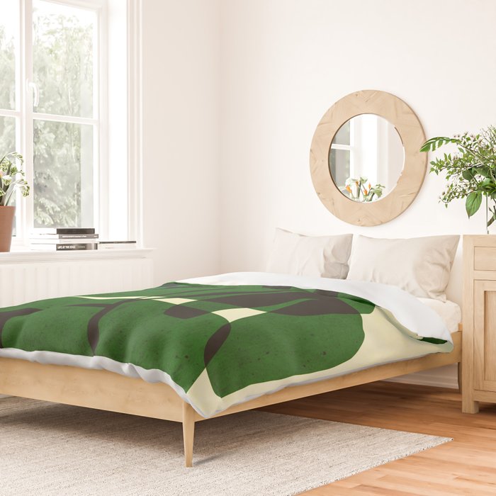 Abstract botanical-green shape  Duvet Cover Gallery Image 2