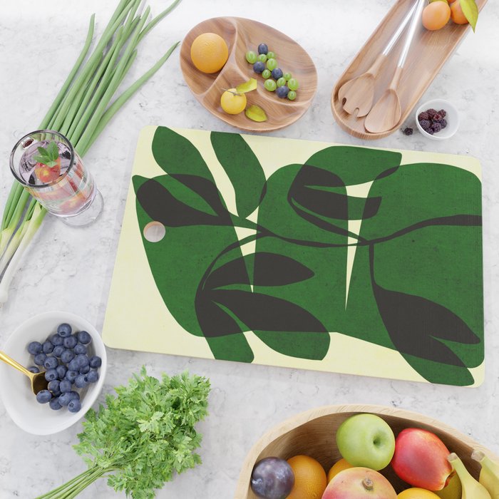 Abstract botanical-green shape  Cutting Board Gallery Image 2