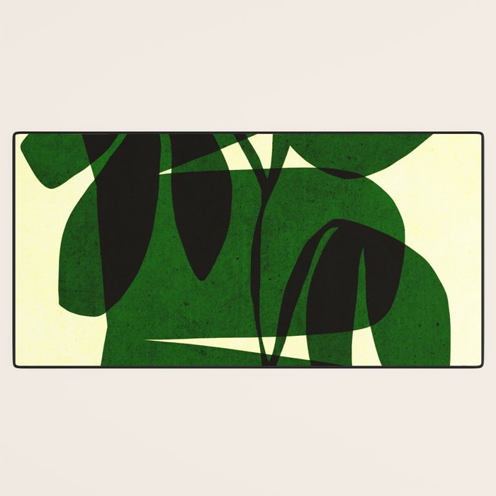 Abstract botanical-green shape  Desk Mat Gallery Image 3