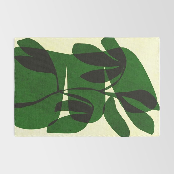 Abstract botanical-green shape  Rug Gallery Image 2