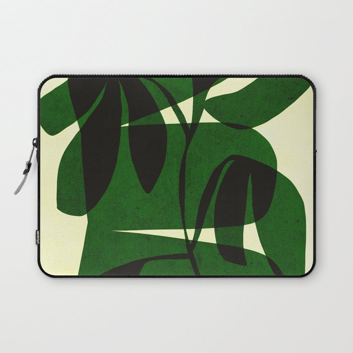 Abstract botanical-green shape  Laptop Sleeve Gallery Image 1
