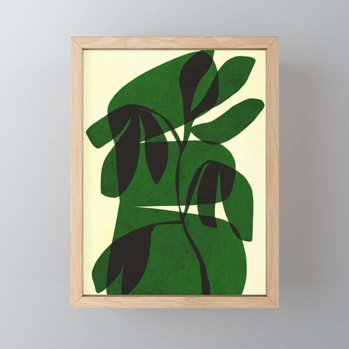 Abstract botanical-green shape  Mini Art Print Gallery Image 1