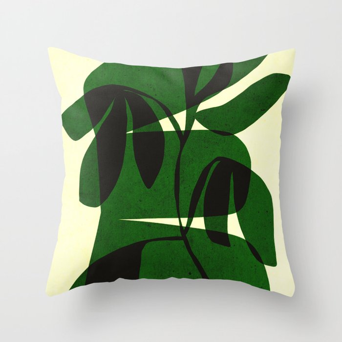 Abstract botanical-green shape  Throw Pillow Gallery Image 6