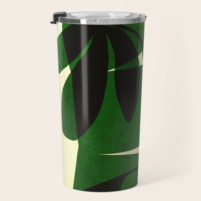 Abstract botanical-green shape  Travel Mug Gallery Image 3