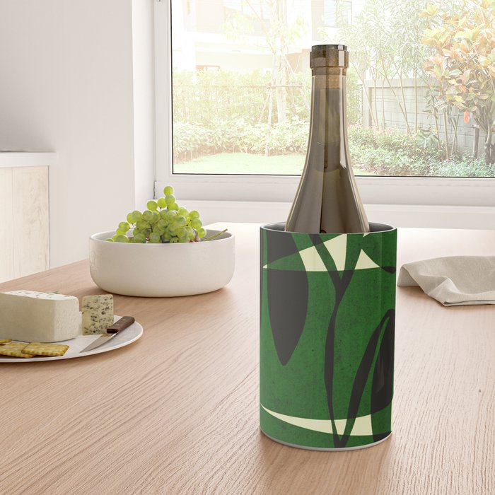 Abstract botanical-green shape  Wine Chiller Gallery Image 4