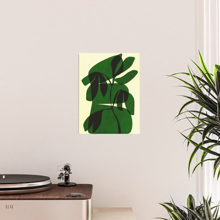 Abstract botanical-green shape  Poster Gallery Image 2