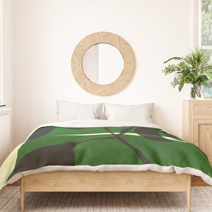 Abstract botanical-green shape  Duvet Cover Gallery Image 3